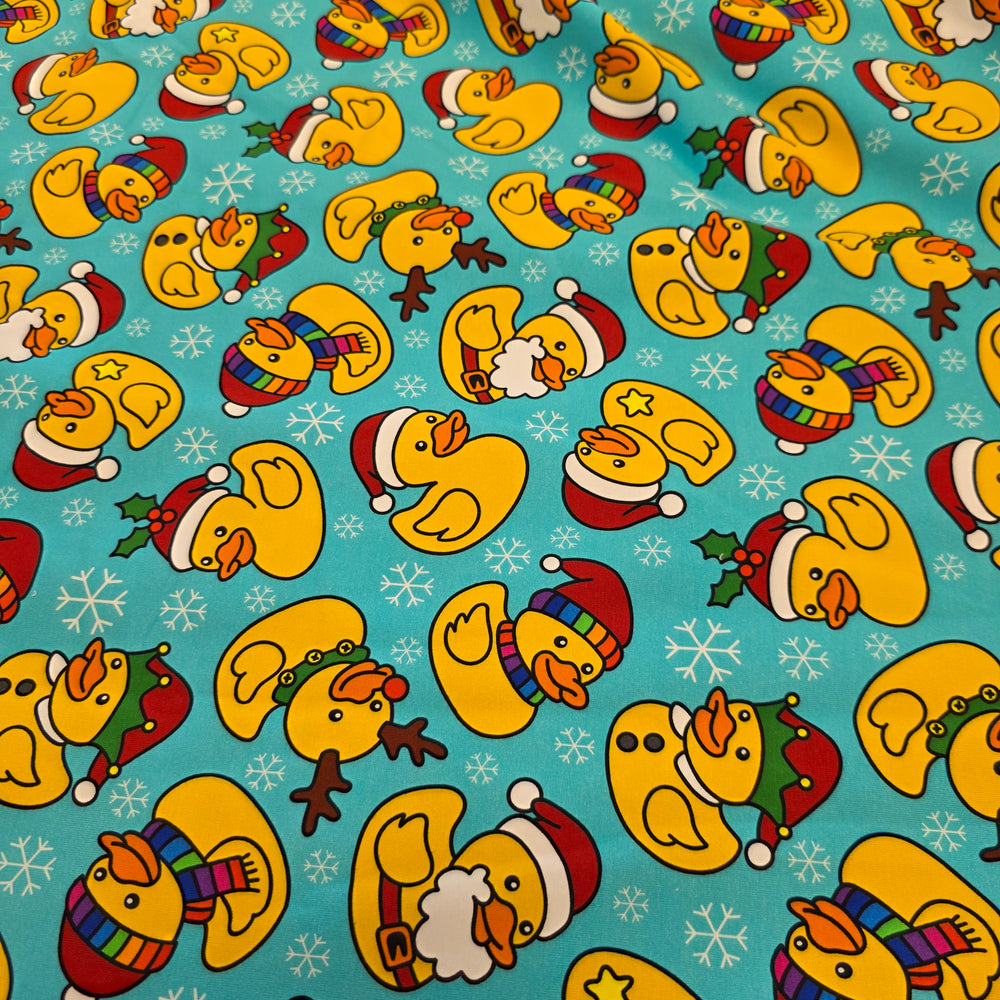 Fabric Mama Christmas Rubber Ducky Organic Cotton Lycra