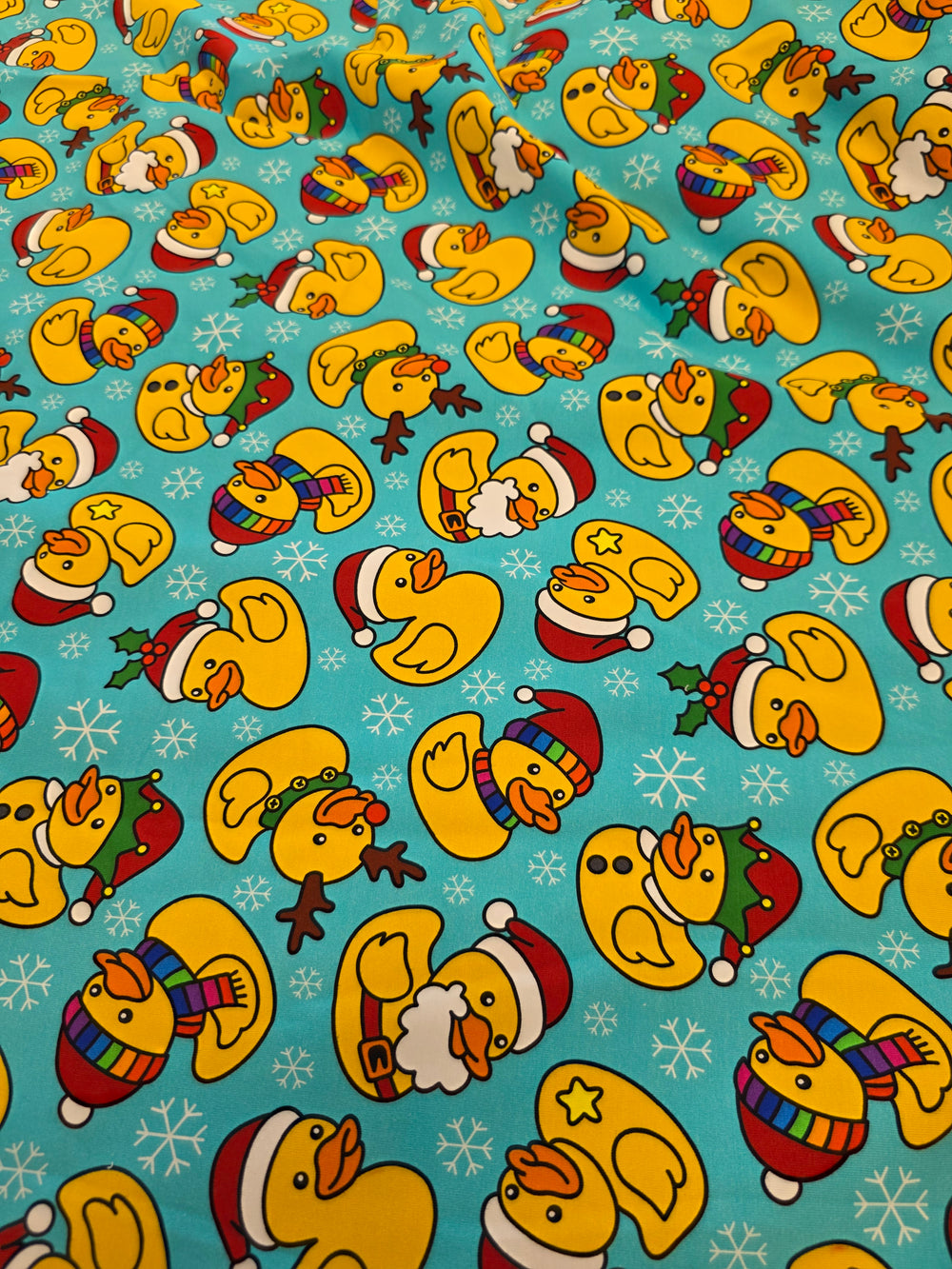 Fabric Mama Christmas Rubber Ducky Organic Cotton Lycra