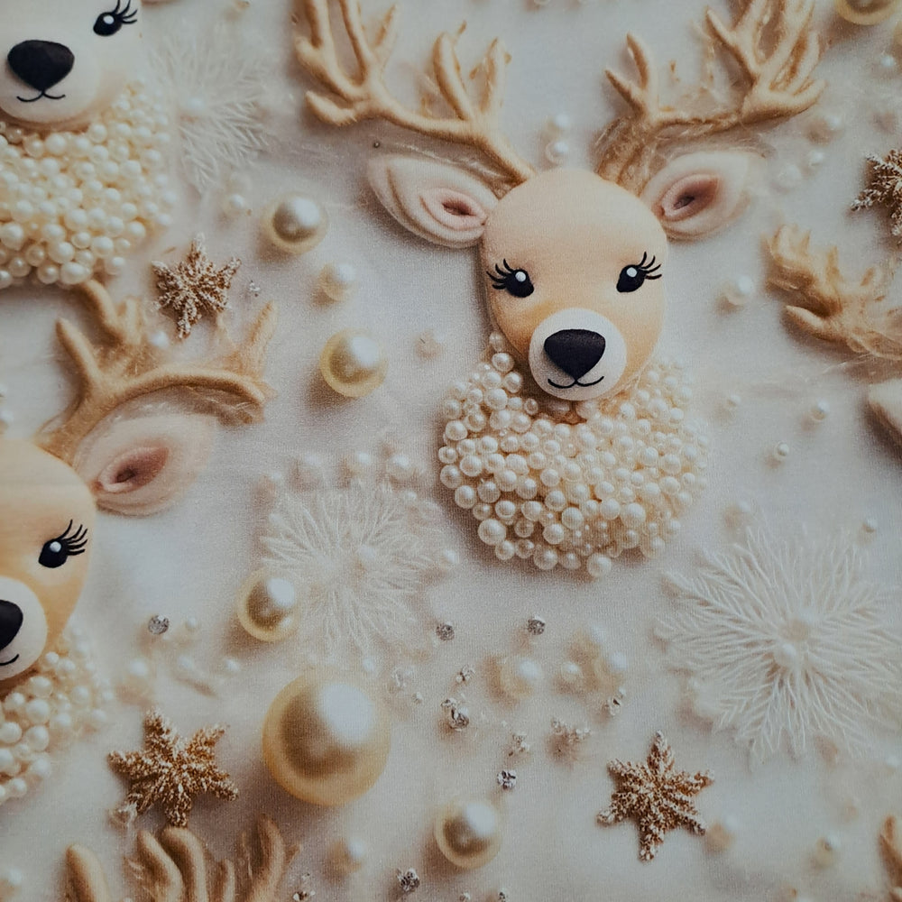 Kwaint Christmas Reindeer 220gsm Cotton Lycra