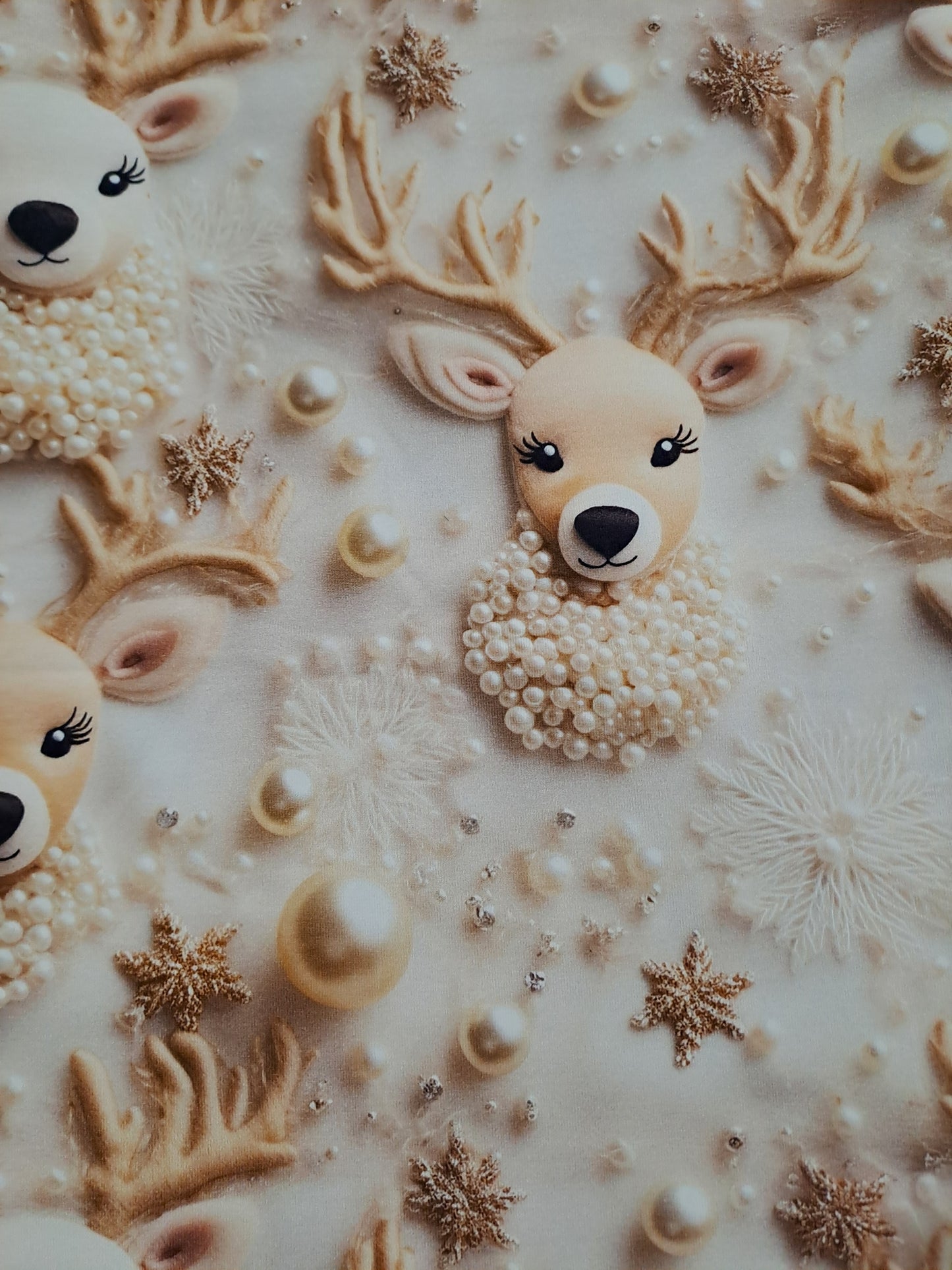 Kwaint Christmas Reindeer 220gsm Cotton Lycra
