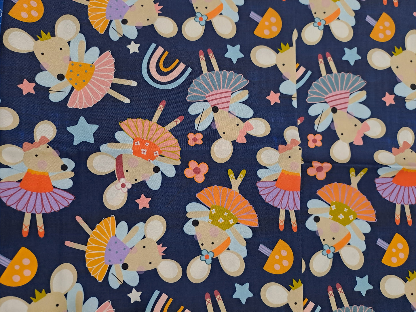 Fabric Mama Ballerina Mouse 150gsm Twill