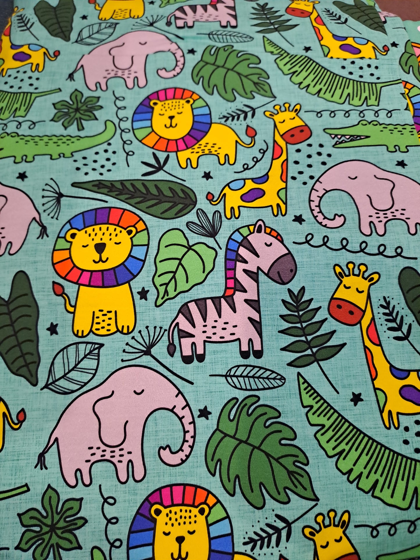 Fabric Mama Animal Jungle 220gsm Cotton Lycra