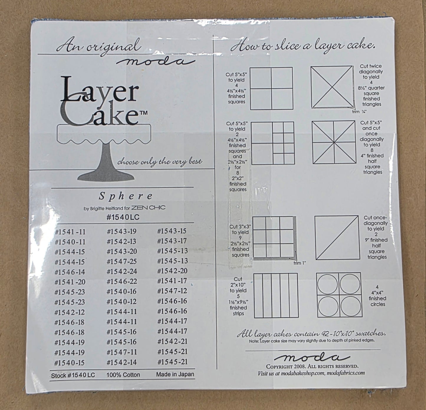 Moda Sphere Zen Chic Layer Cake