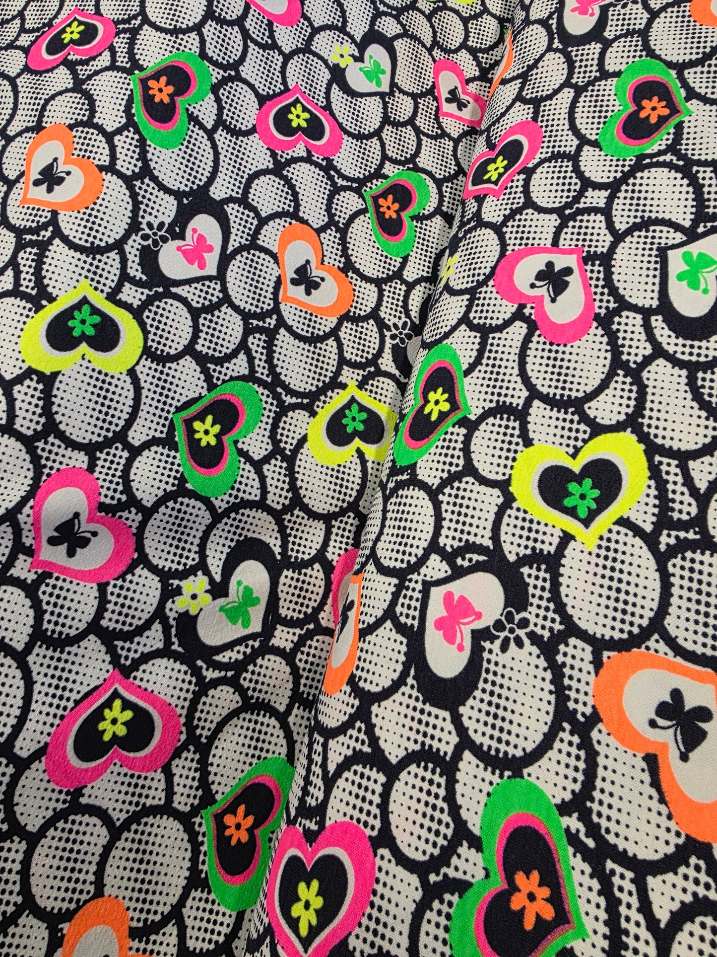 Euroknit Fluro Hearts Circles Jersey 220gsm