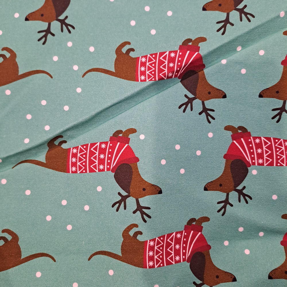 Kwaint Christmas Dachshunds Canvas 250gsm