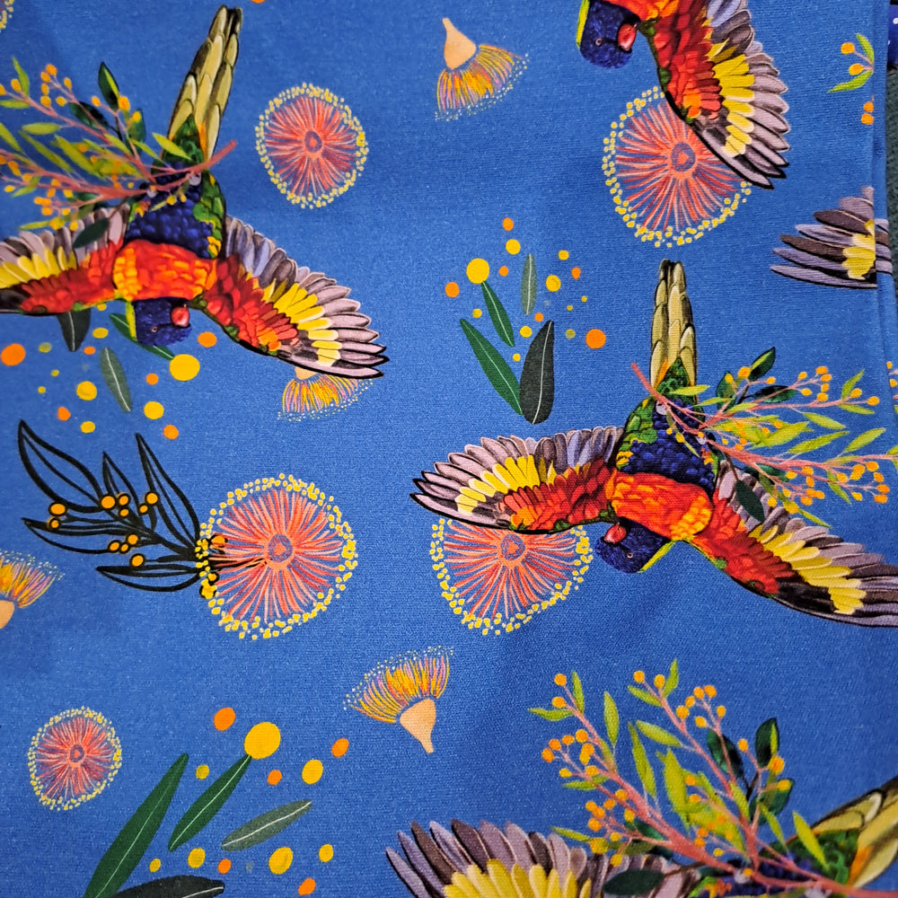 Etched Rosellas Busy Canvas 250gsm