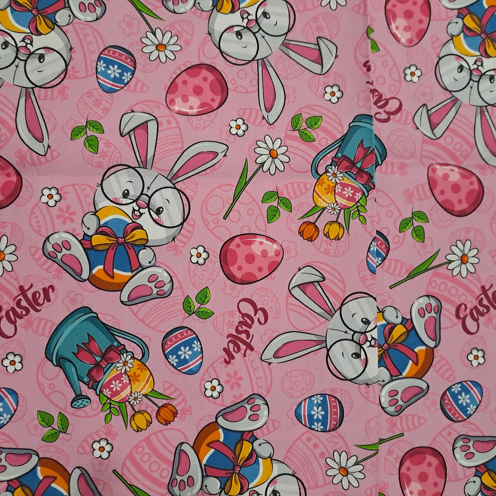 Kwaint Easter Bunnies Pink 150gsm Twill