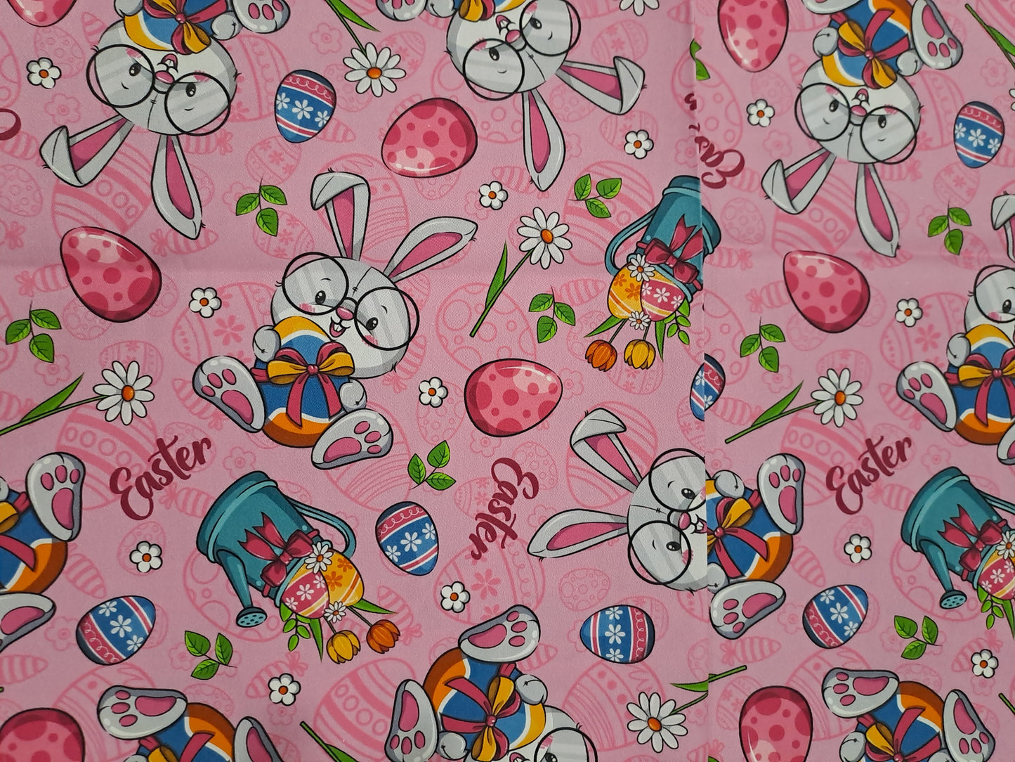 Kwaint Easter Bunnies Pink 150gsm Twill