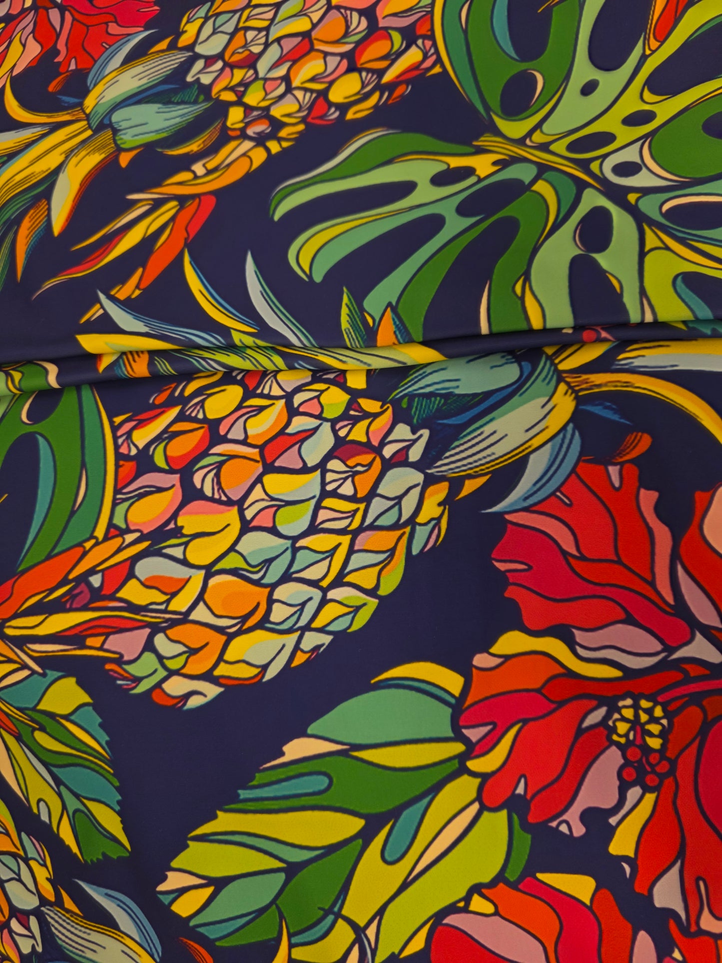 Kwaint Monstera Pineapples SPF50+ Swim Fabric